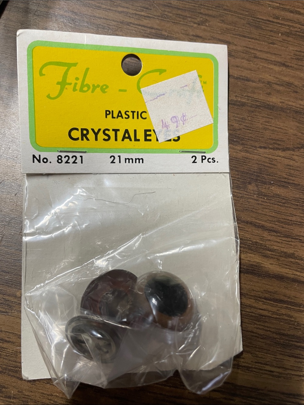 Fibre-C Plastic Crystal Eyes 21mm - Brown Pair